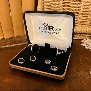 Louis Roth Onyx Tuxedo Cufflink and Stud Set